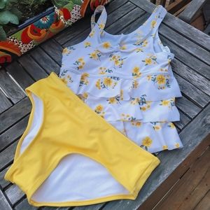 Girls Plus Tankini Two Piece Swimsuit size 20P